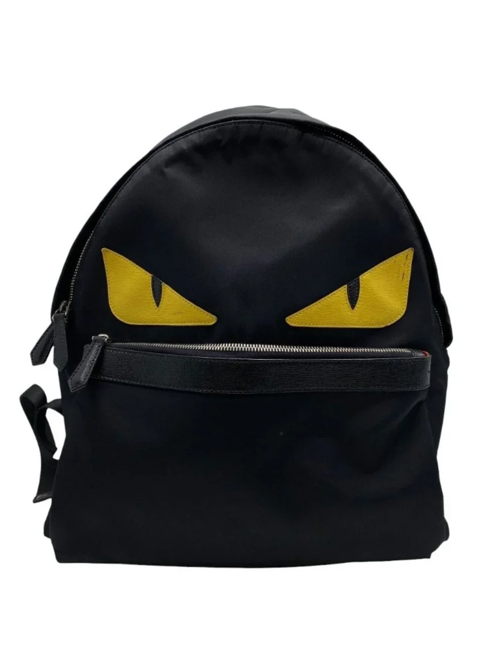 Fendi Backpack Monster Star Eye Bugs Nylon Leather Black Yellow Street